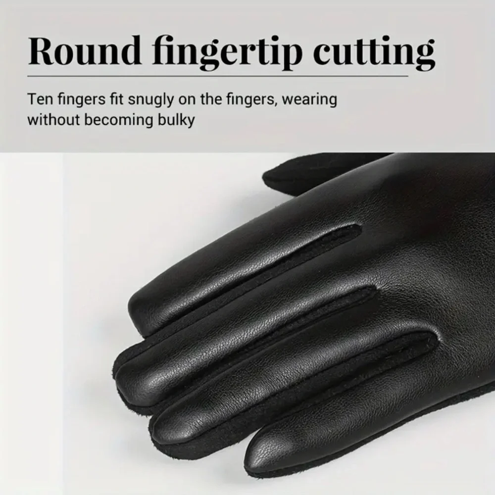 Genuine Leather Burgundy Red Woman’s Gloves Touchscreen and Cashmere Lining